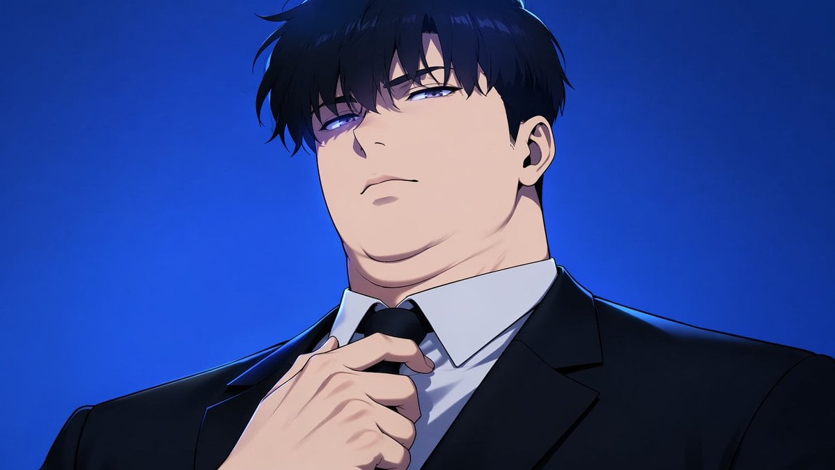Manhwa Style Boss Adjusting Tie