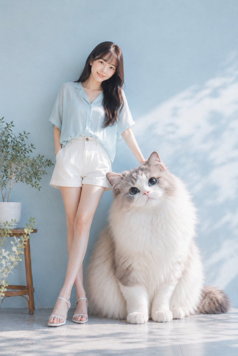 Relaxing Summer Afternoon with a Giant Cat