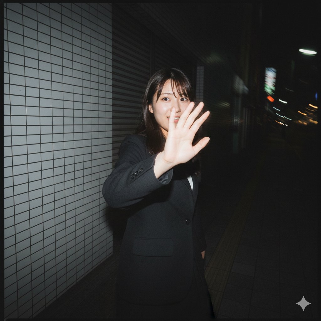 Raw, Motion-Blurred Nighttime Smartphone Flash Portrait
