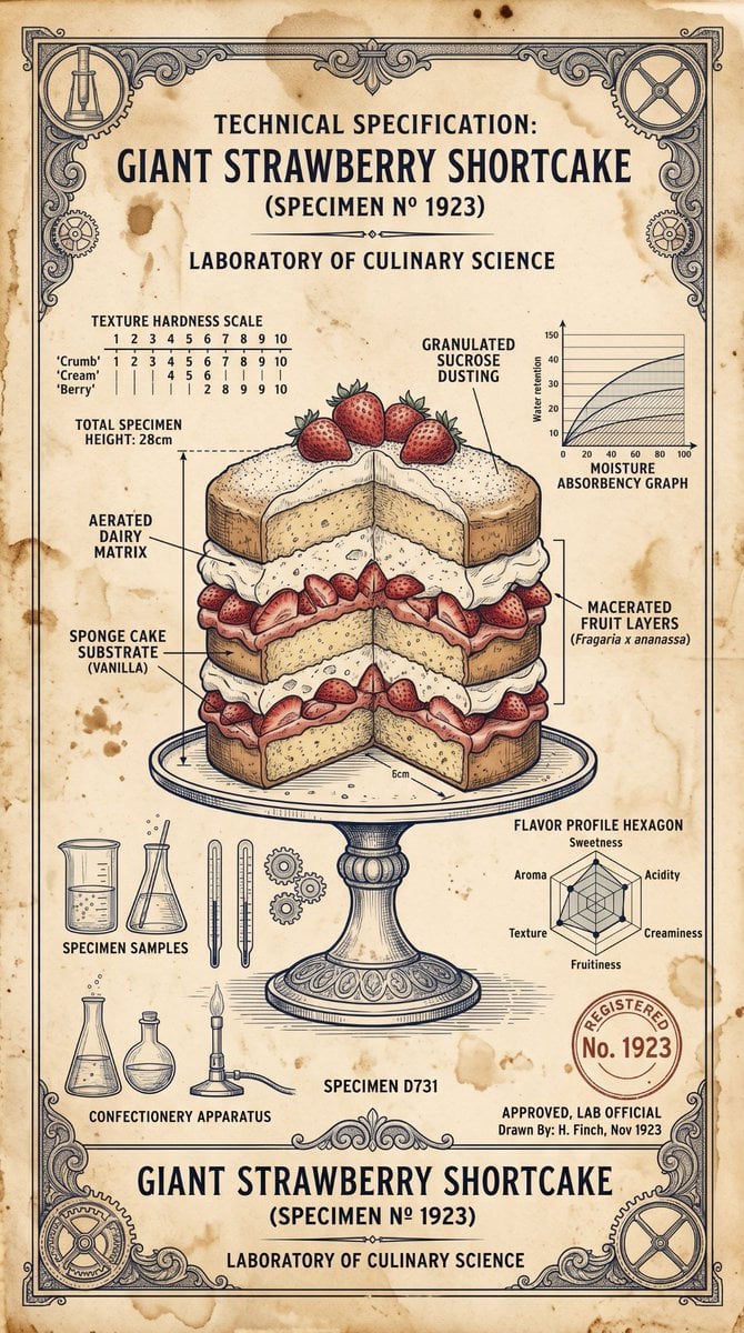 Vintage Scientific Blueprint Dessert — AI image template example