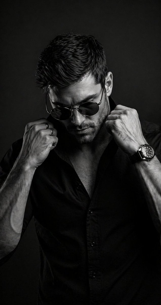 B&W Cinematic Studio Portrait