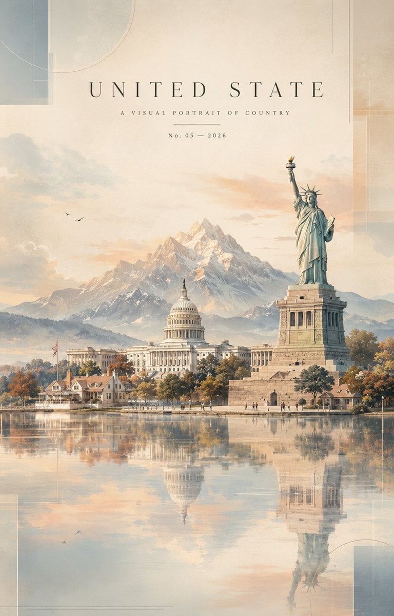Contemporary Travel Artwork Poster — AI image template example