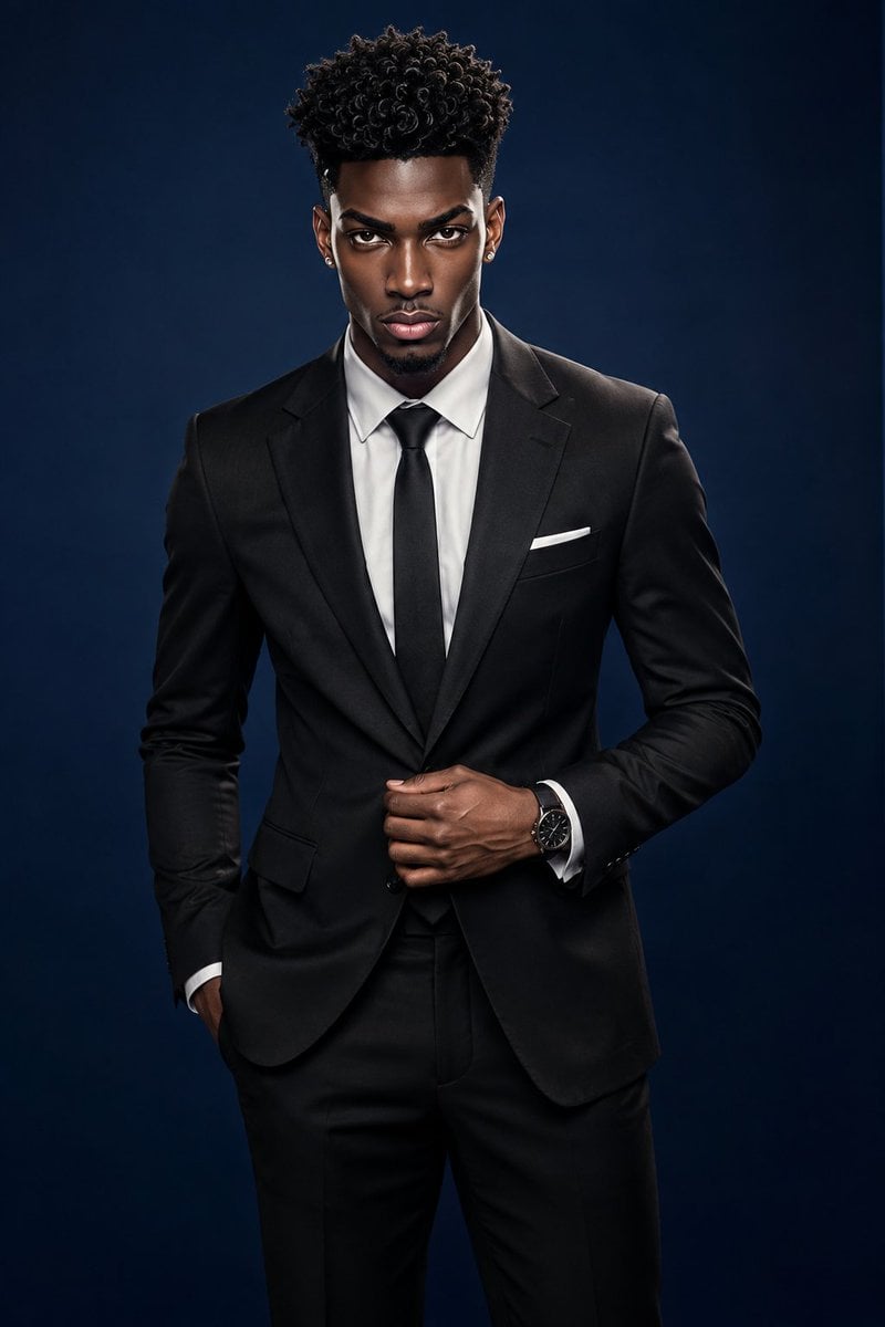 Ultra-Realistic Formal Studio Photography — AI image template example