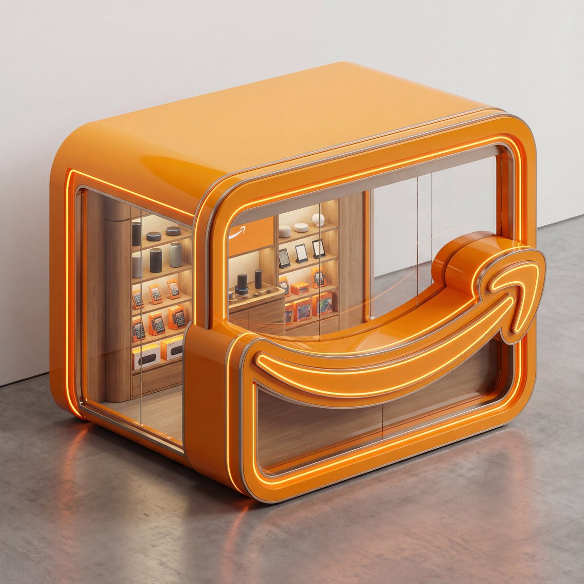 3D Isometric Luxury Pop-Up Kiosk Render