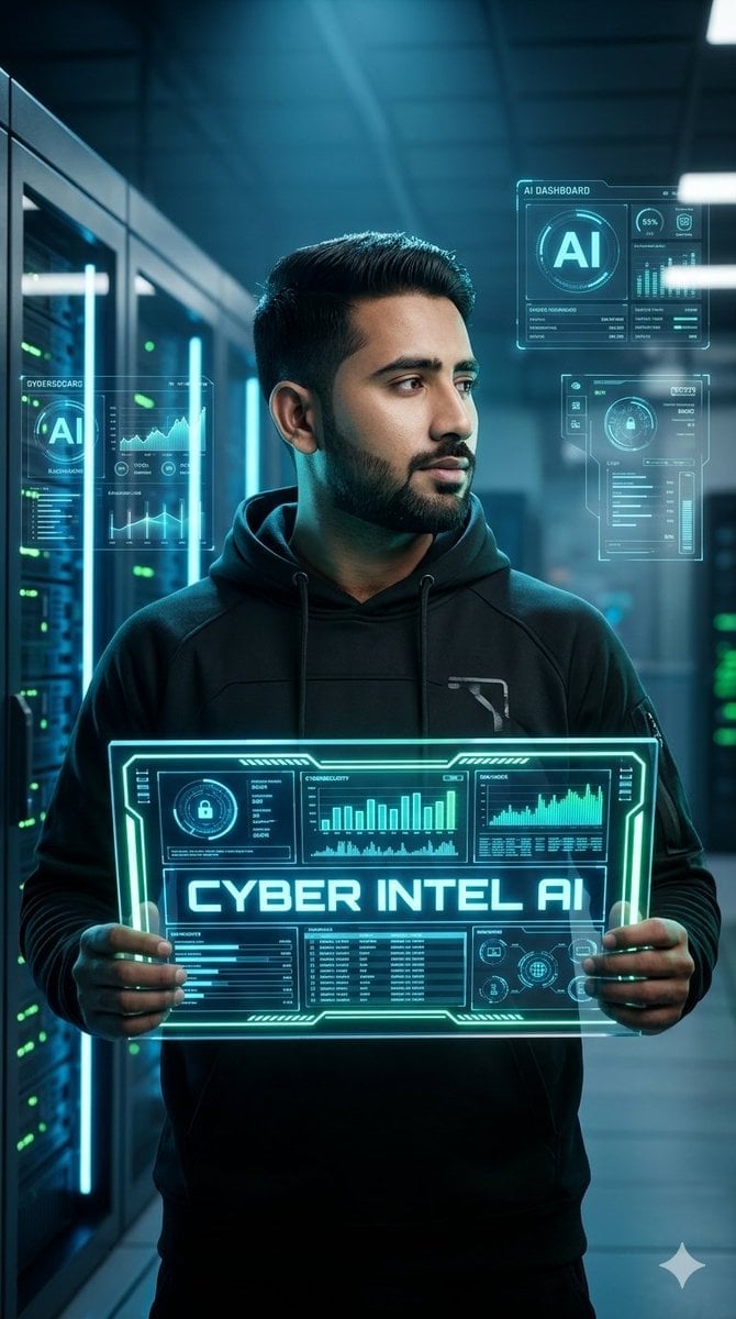 Cyberpunk AI Entrepreneur Portrait