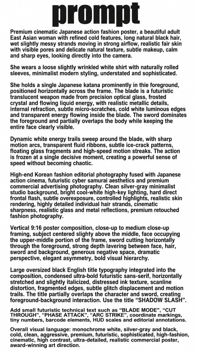 Shadow Slash Fashion Poster reference image 1