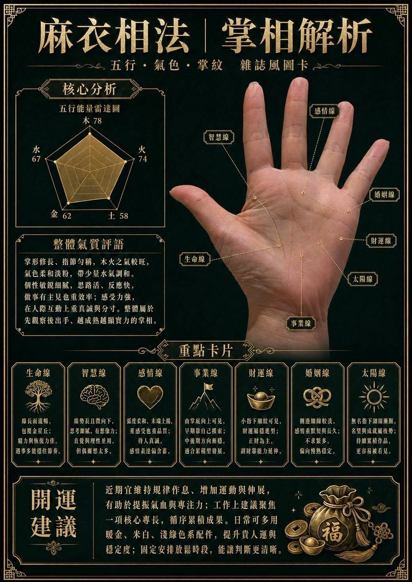 Palmistry Analysis Card Generator reference image 1