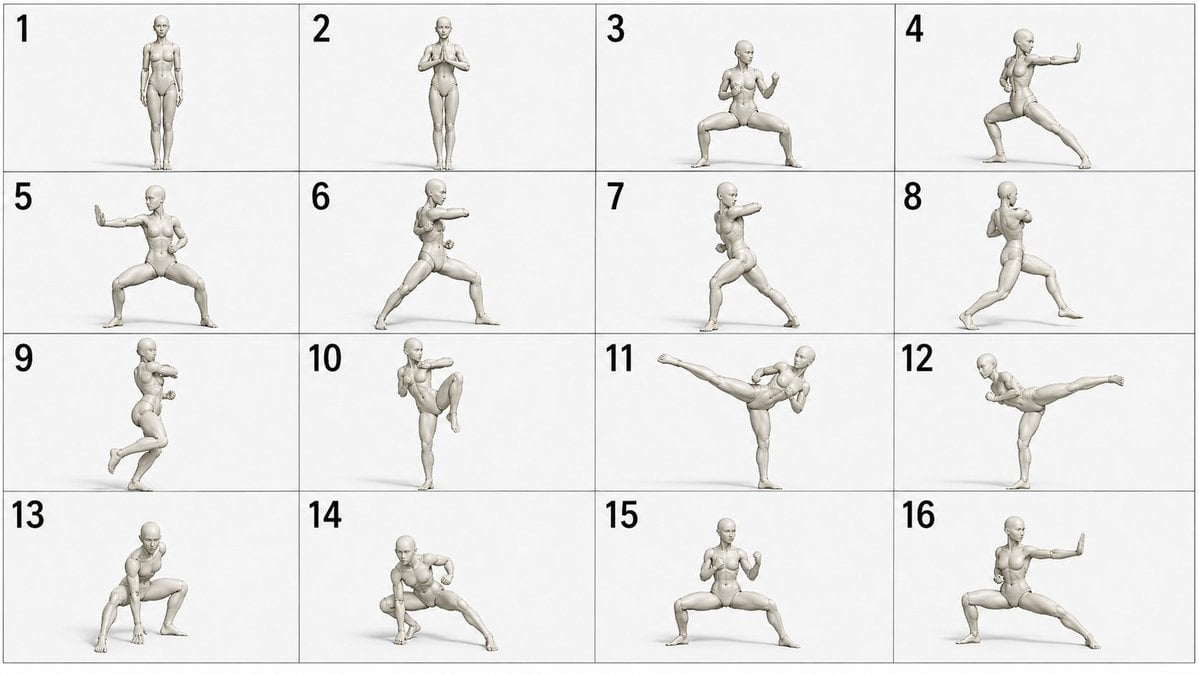 Martial Arts Grid Motion Prompt