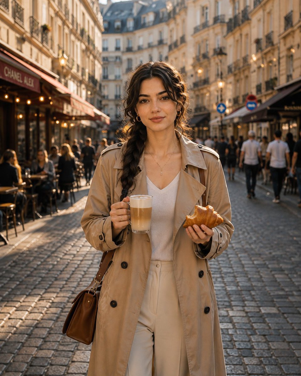 Parisian Morning Coffee Lifestyle Scene — AI image template example