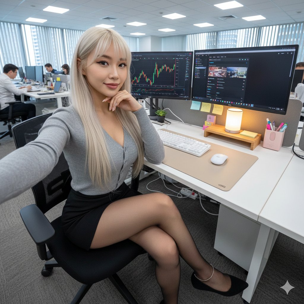 Corporate Office Trading Floor Selfie Prompt