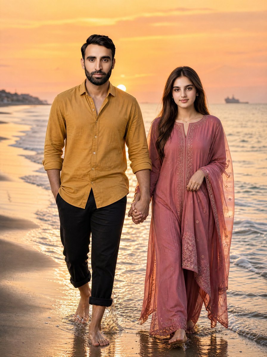 Golden Hour Beach Couple