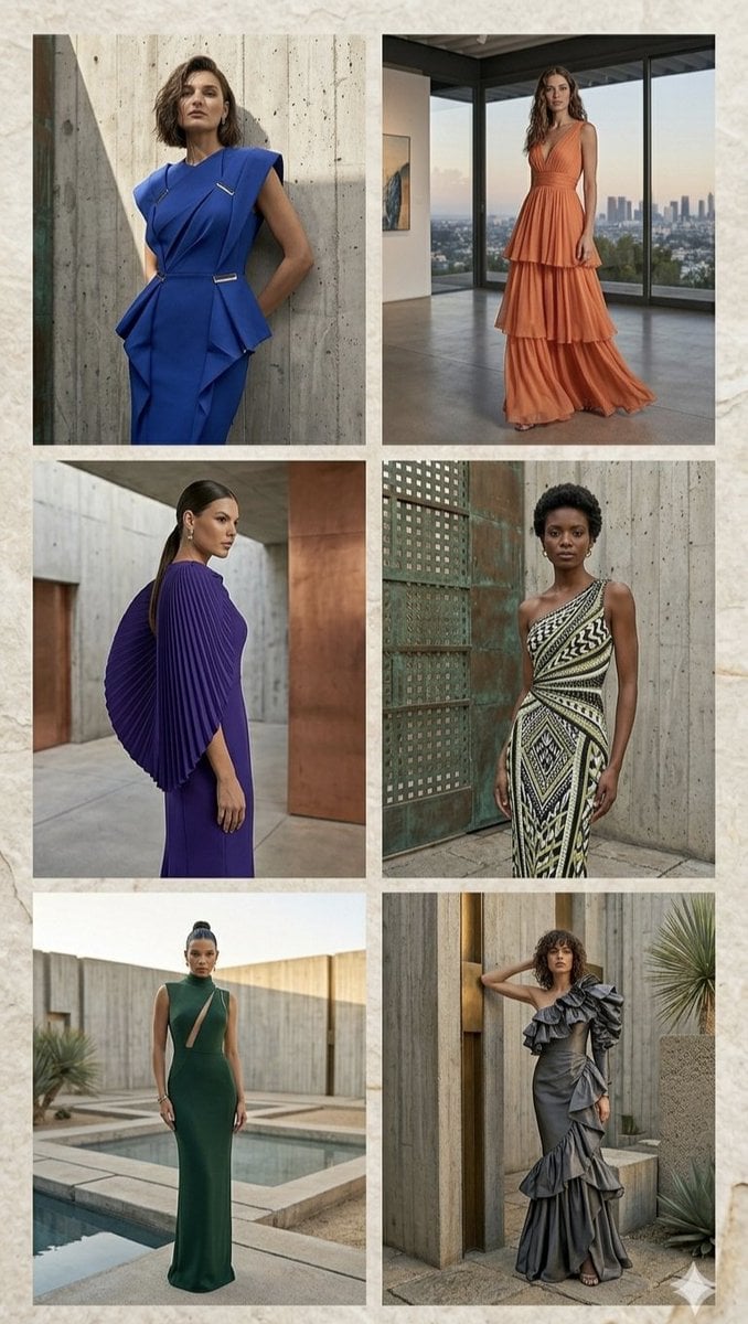 Architectural High-Fashion Gown Collage