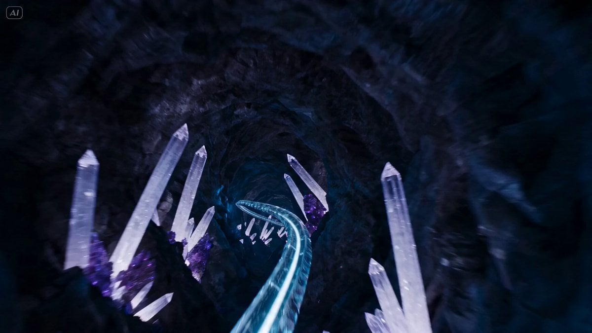 Underground Crystal Cavern Mag-Lev Racing