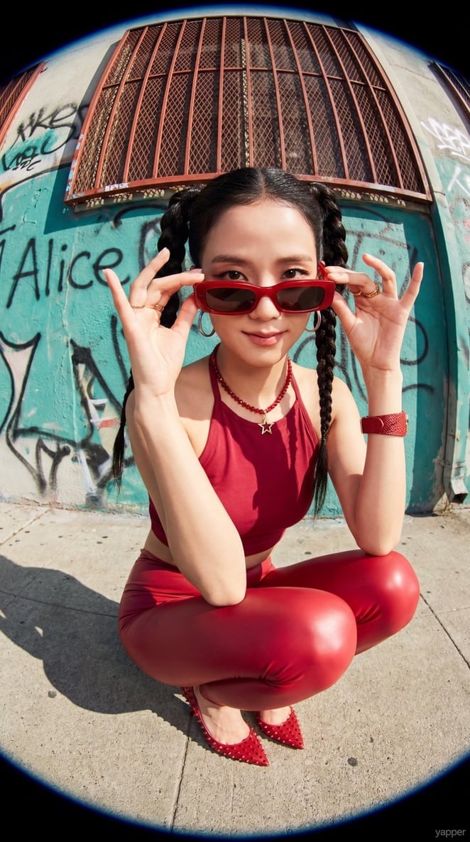 Highly detailed, photorealistic 8K streetwear fashion portrait of Rosé — AI image template example