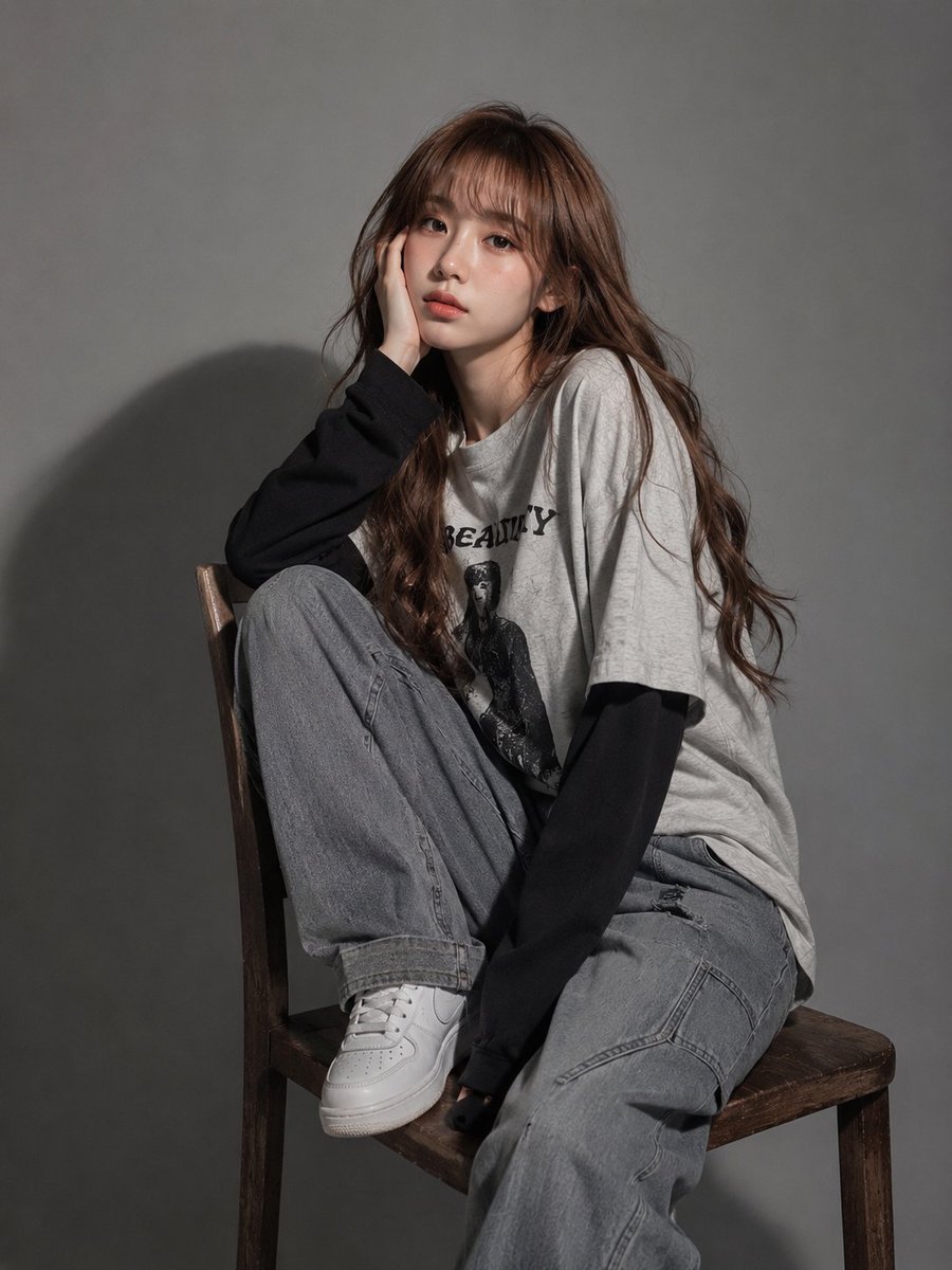 Streetwear Studio Portrait Woman — AI image template example