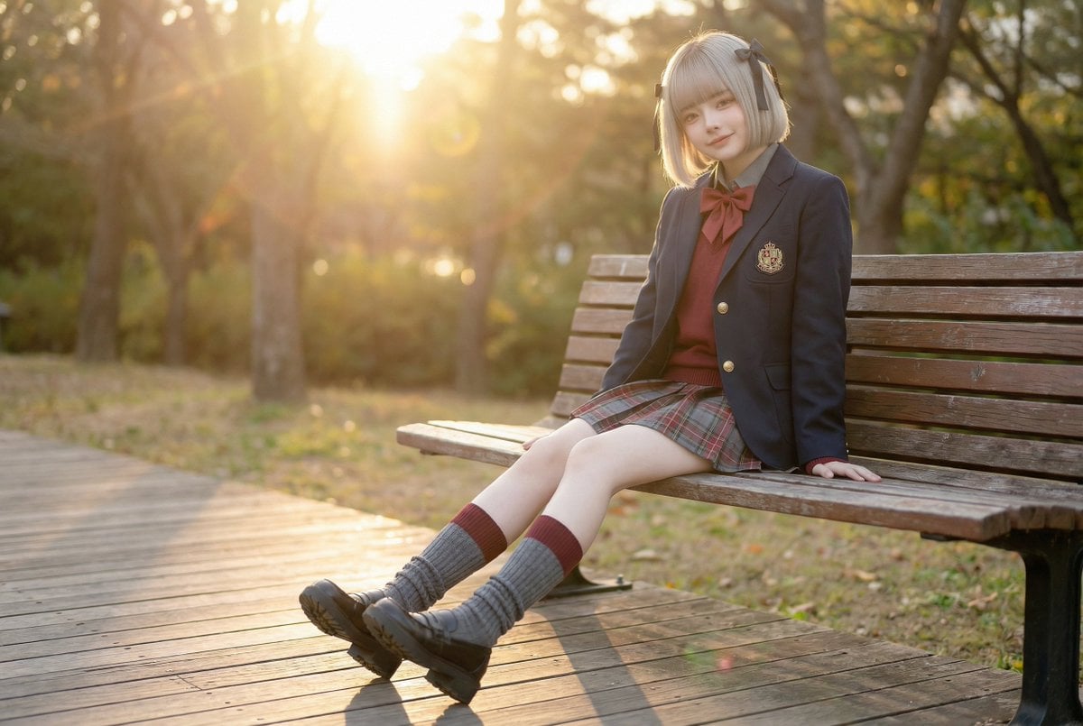 Cinematic Scene Prompt for High School Girl Walking by the Sea