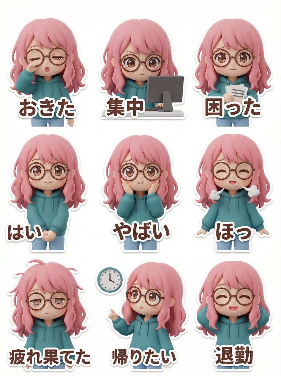 LINE Sticker Generation Prompt (3D Clay Style)