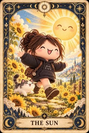 Chibi The Sun Tarot Card