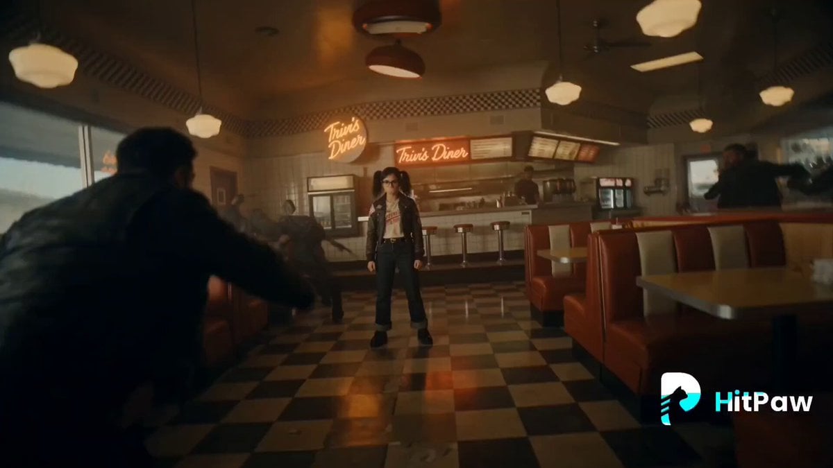 Cinematic Wing Chun Diner Fight — AI video template example