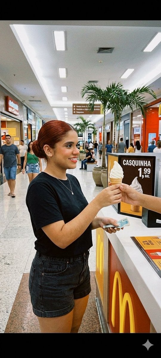 Candid Mall Ice Cream Kiosk Photo