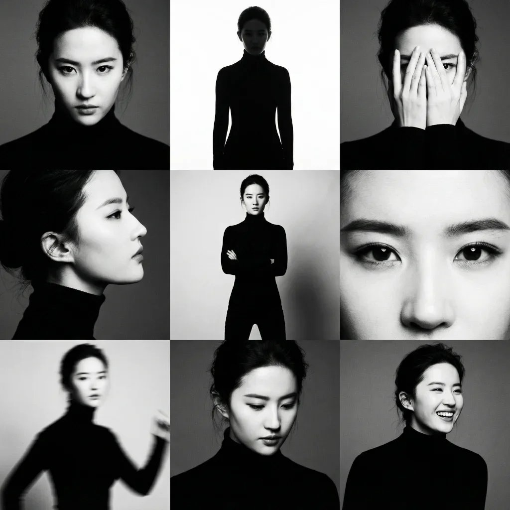 3x3 Black and White Photo Collage