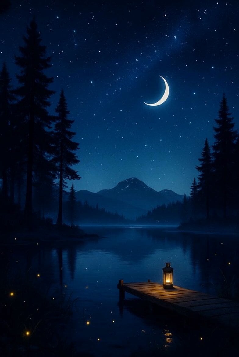 Nighttime Dock Silhouette Video Edit