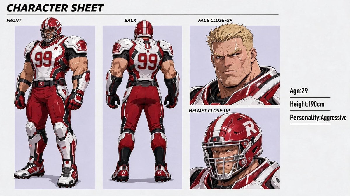 Clean Anime Character Sheet Refinement — AI image template example
