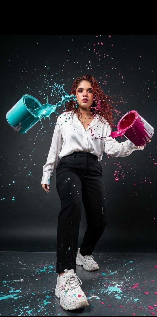 Stroboscopic Action Artist Shot — AI image template example