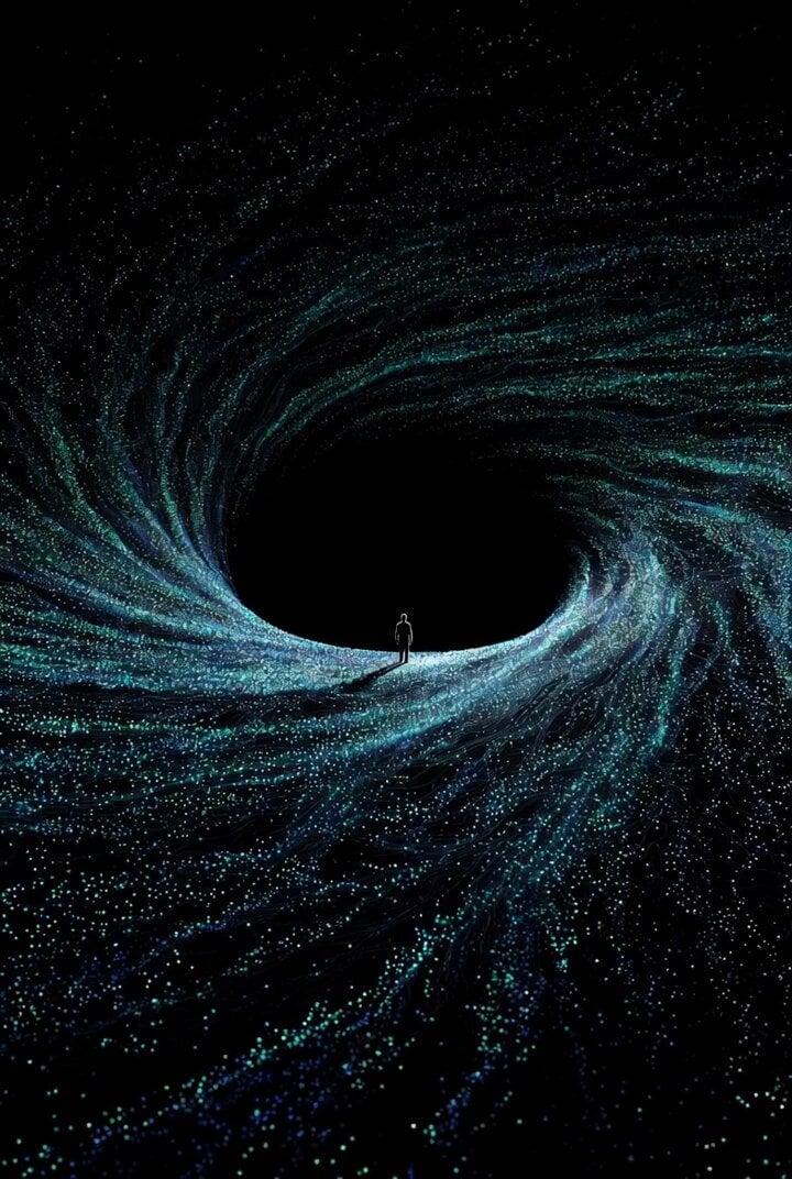 Concentric Rings Flowing Around a Black Void
