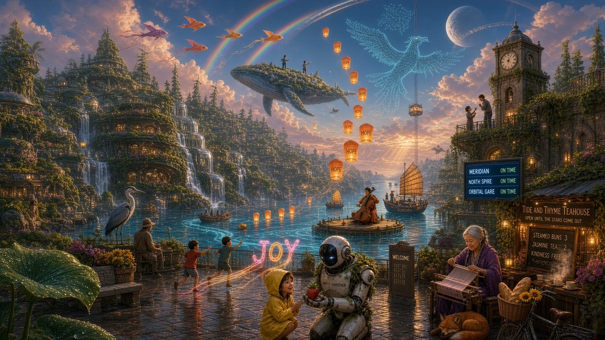 Solarpunk Harbor of Joy