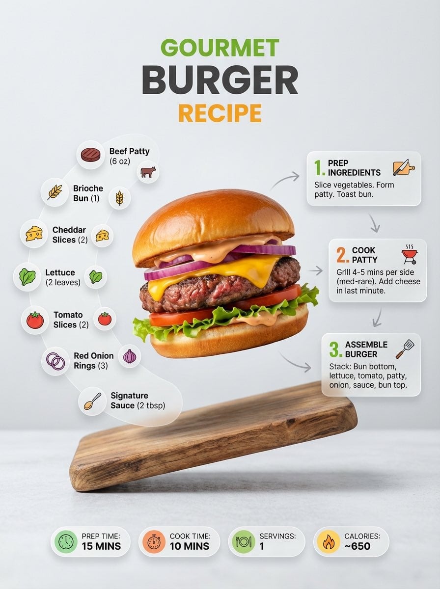Ultra-clean modern recipe infographic