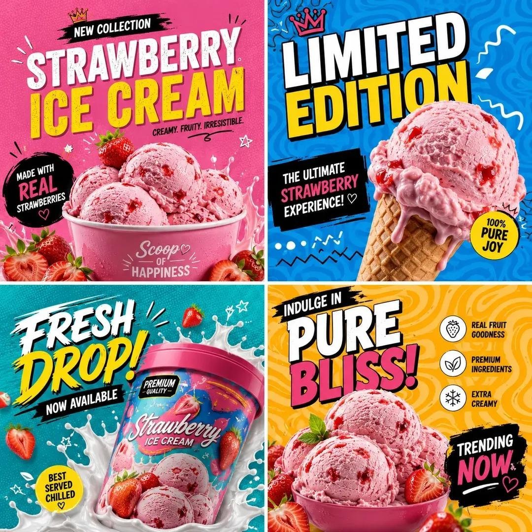 Pop Art Product Branding Grid — AI image template example