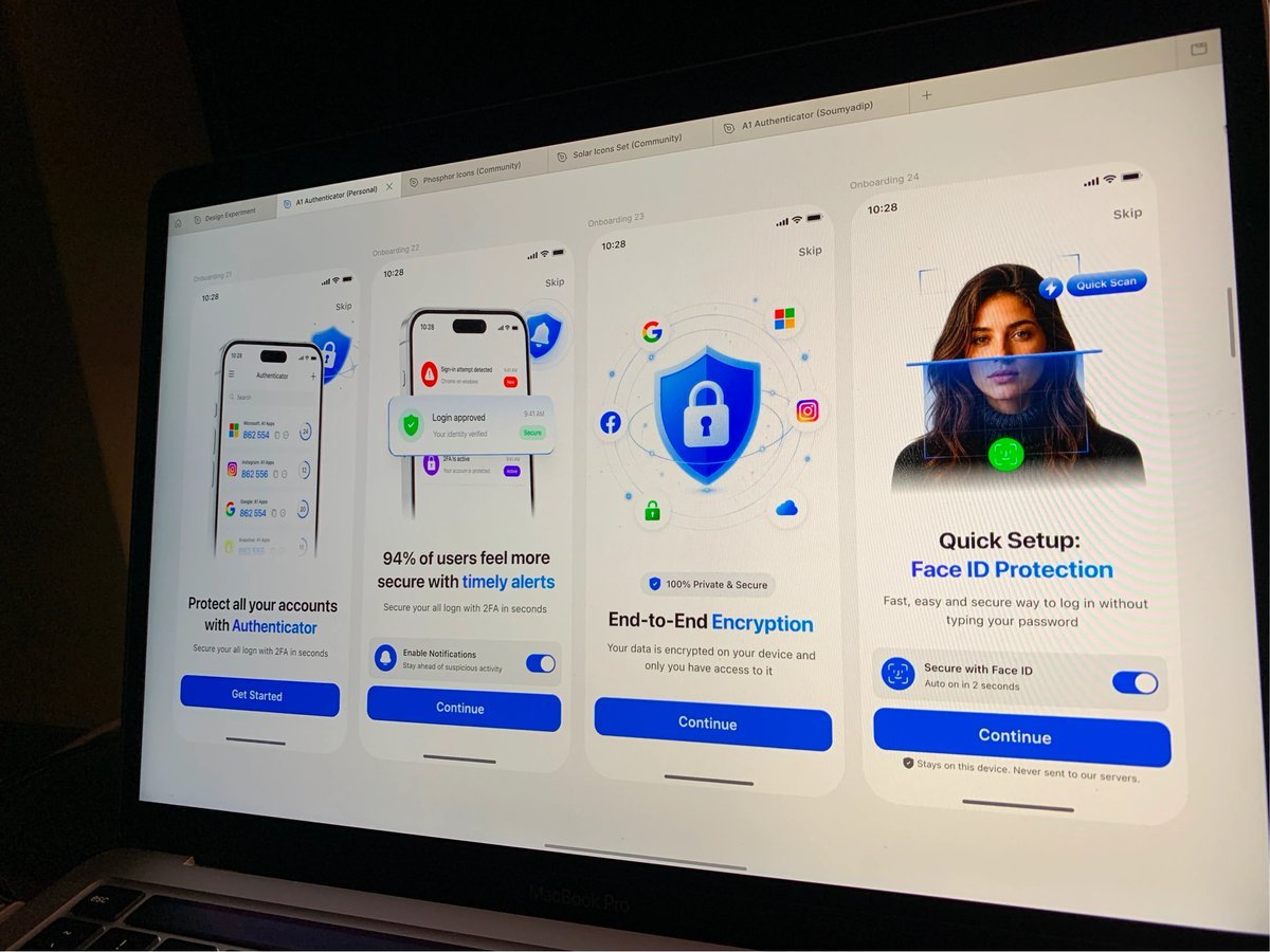 Clean Authenticator Onboarding UI reference image 2