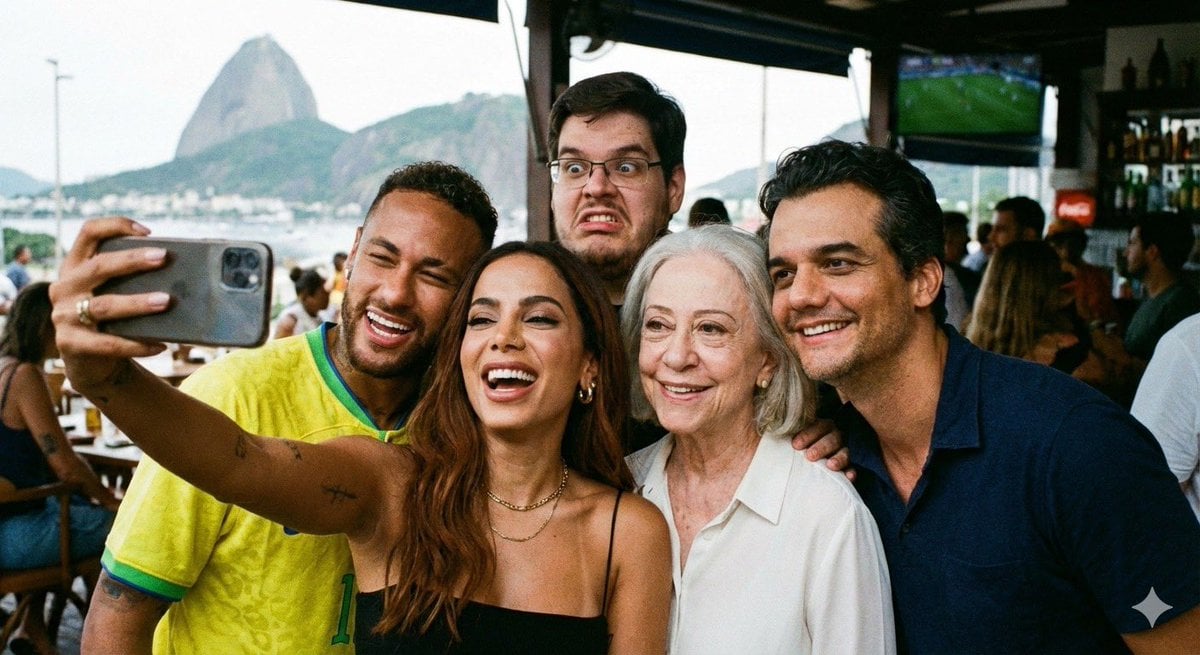 Selfie with random Brazilian celebrities