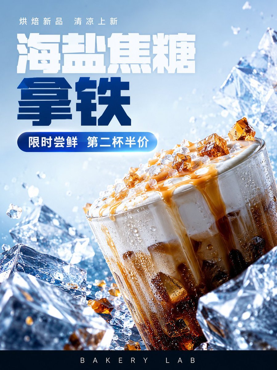 Iced Caramel Latte Poster — AI image template example