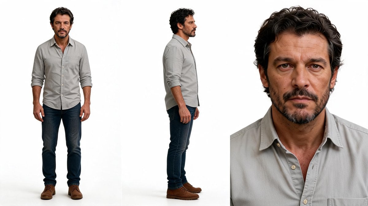 Horizontal Character Reference Sheet — AI image template example