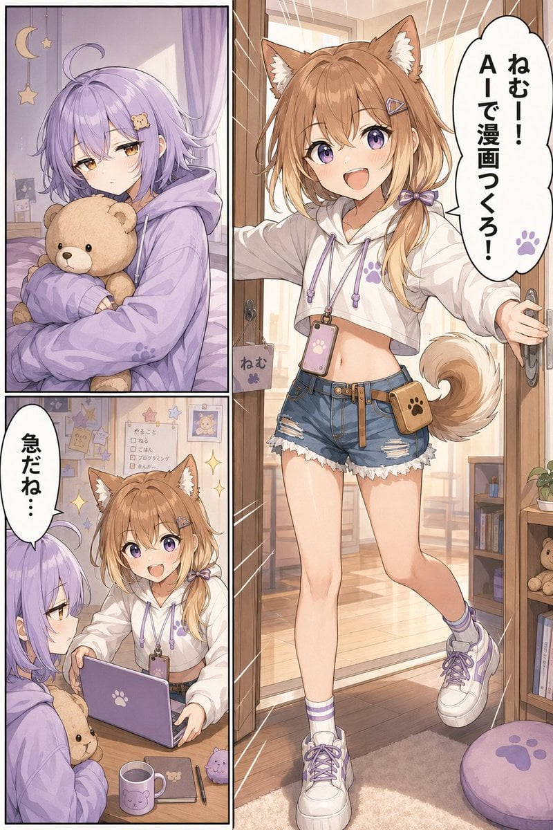 Cute AI Manga Lesson Comic Page