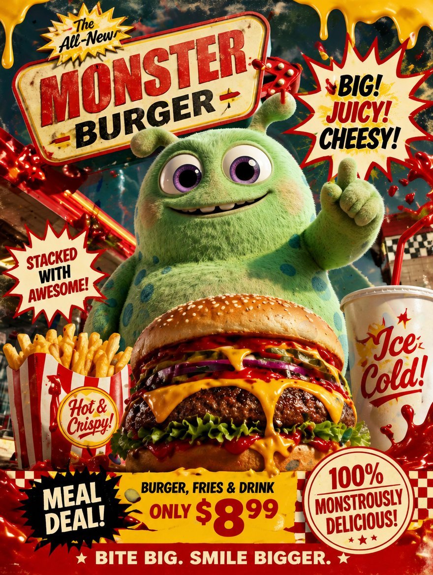 Retro Fast Food Poster Ad