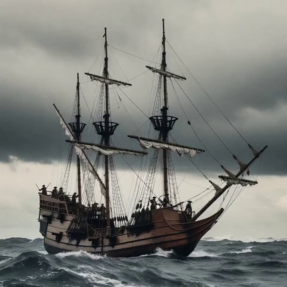 Pirate Ship Storm Scene