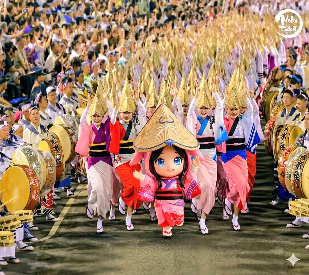 Awa Odori Chibi Figure Turnaround reference image 1