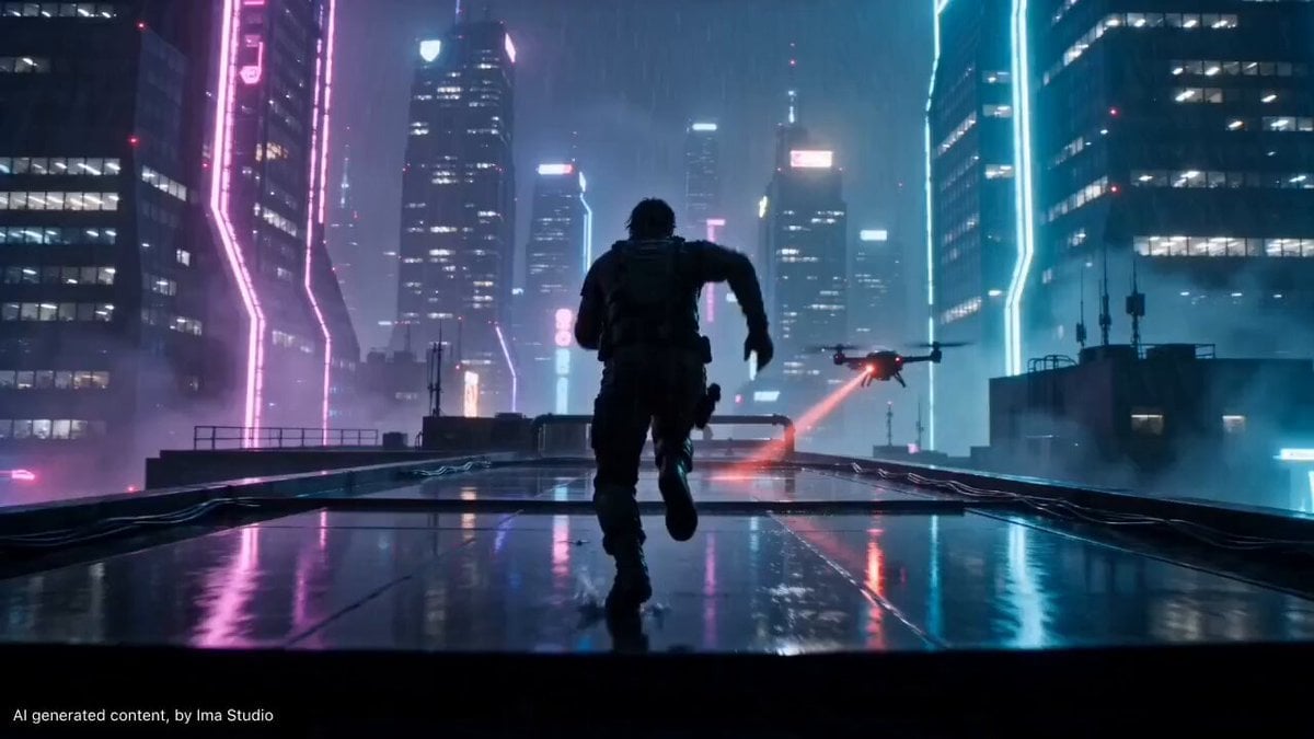 Cyberpunk Rooftop Parkour Chase