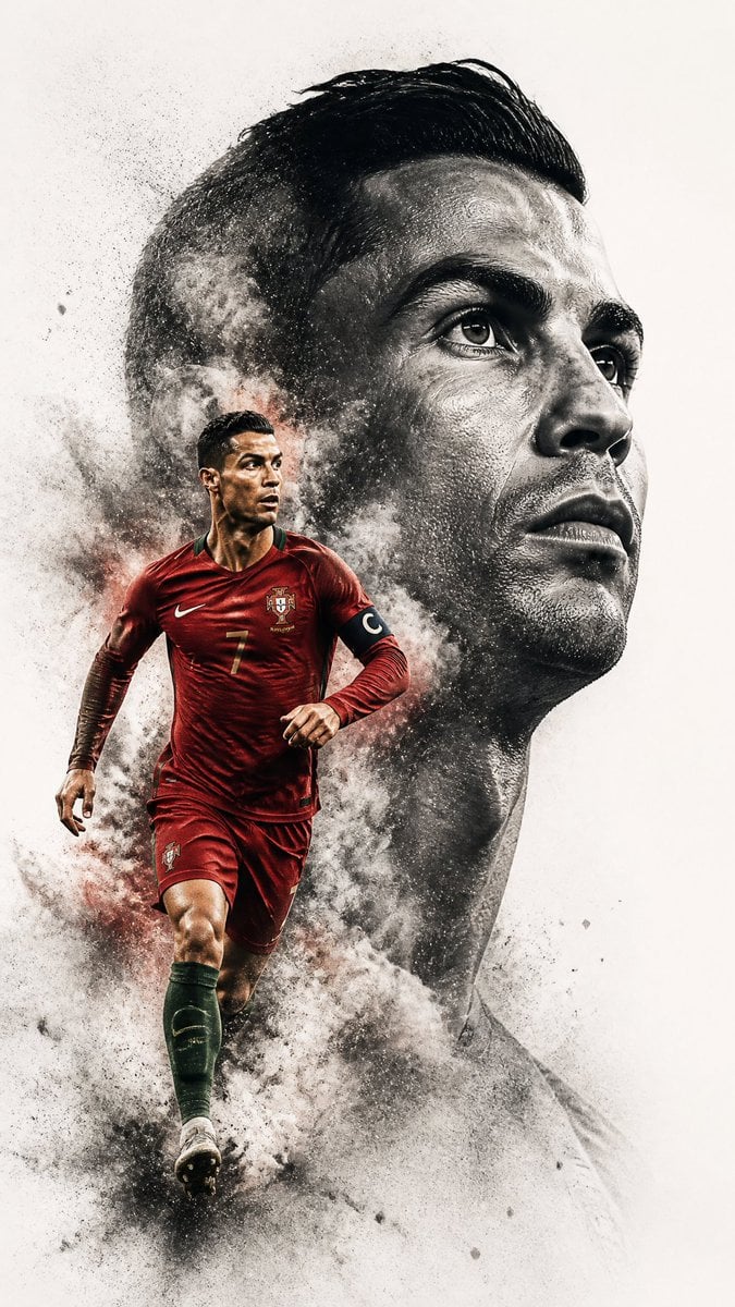 Double Exposure Sports Portrait — AI image template example
