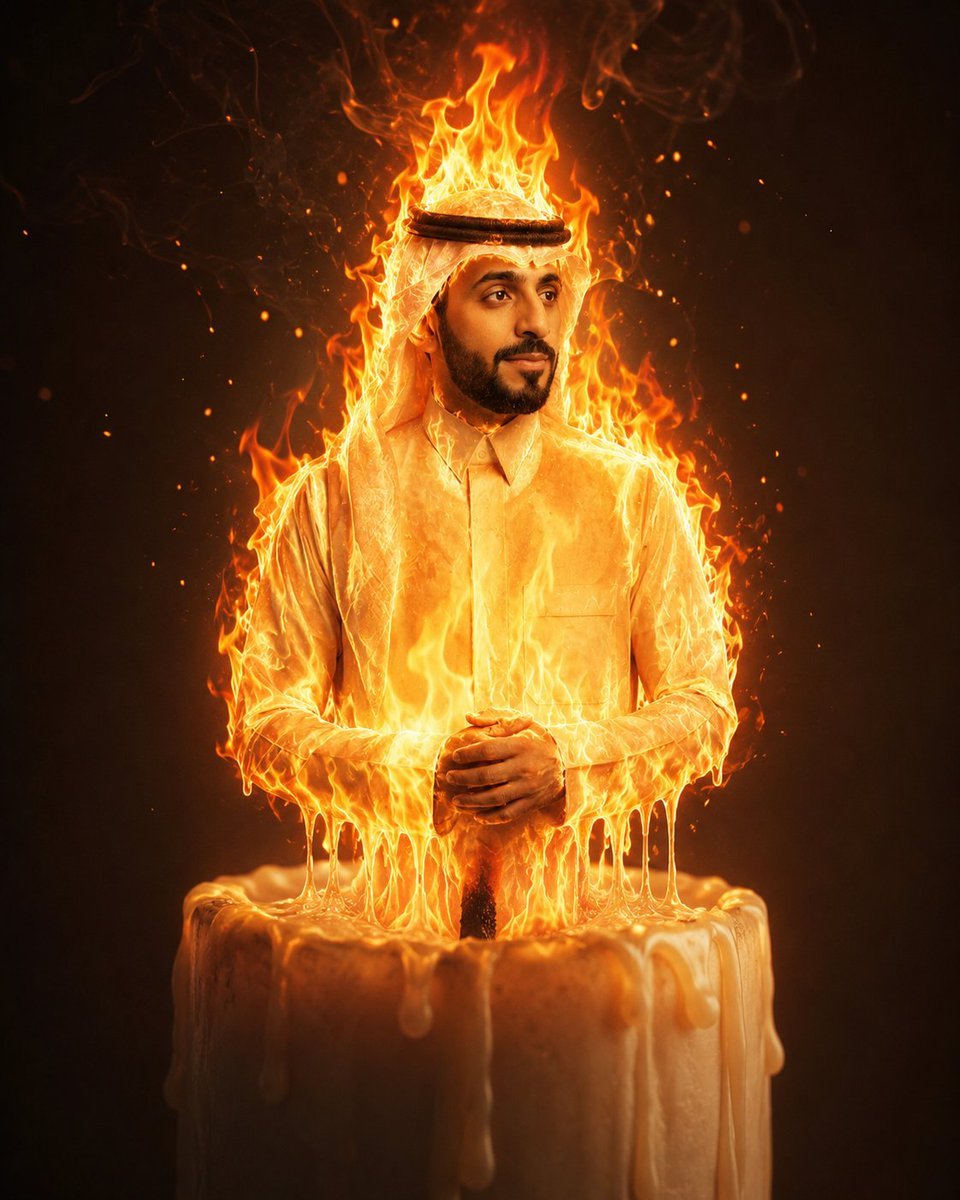 Living Flame Candle Surreal Portrait