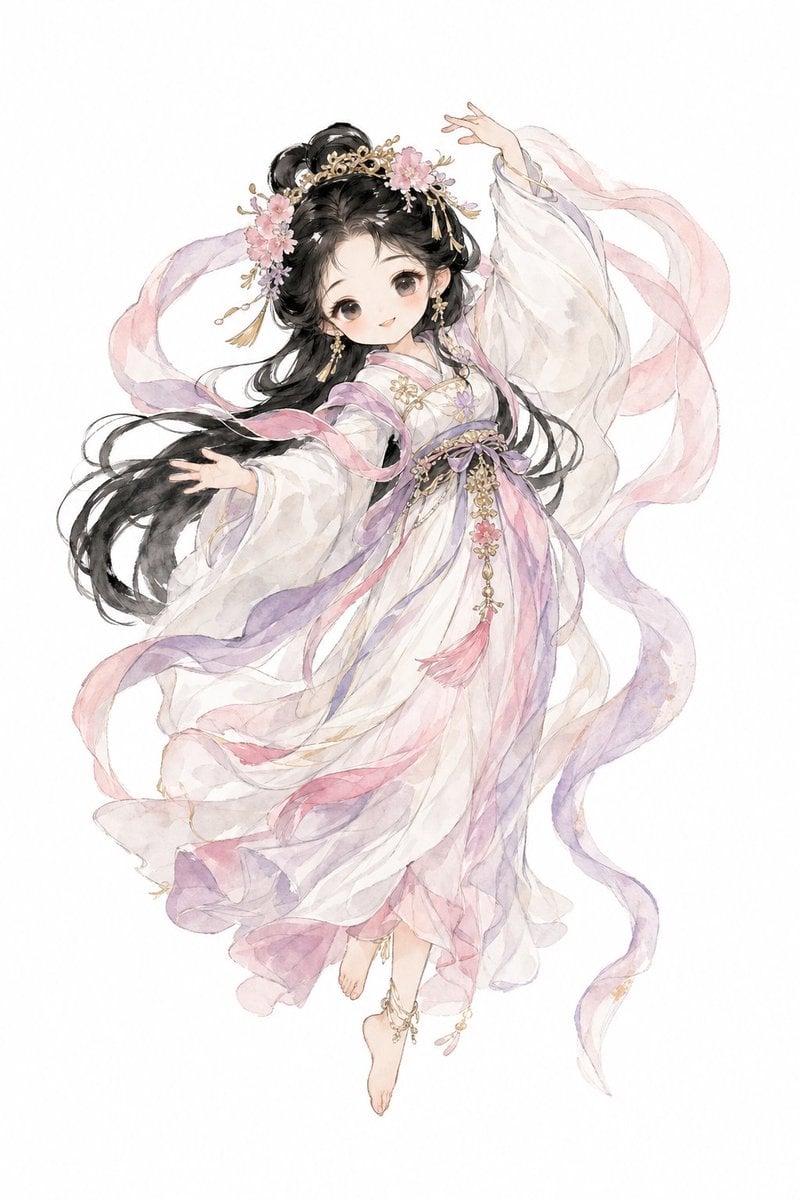 Watercolor Hanfu Celestial Princess