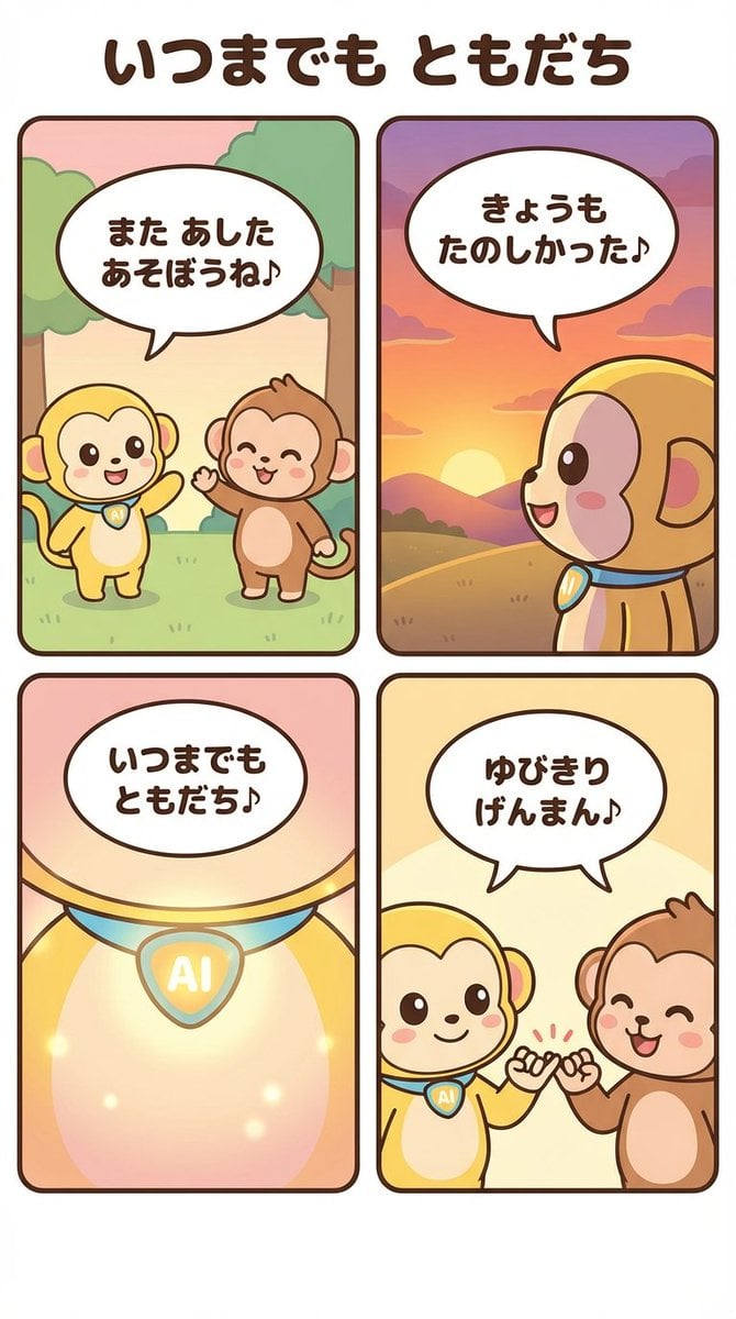 Generating a 4-Panel Comic Strip: 'Friends Forever'