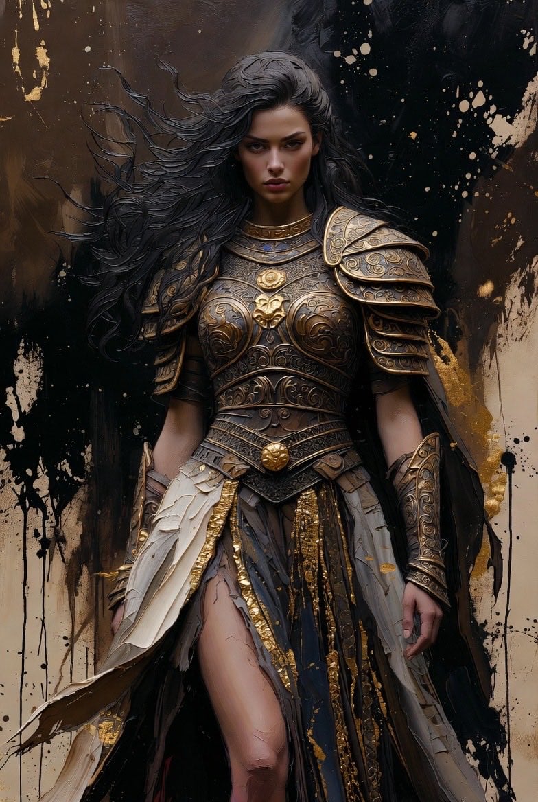 Detailed Dark Fantasy Warrior Woman Video Prompt