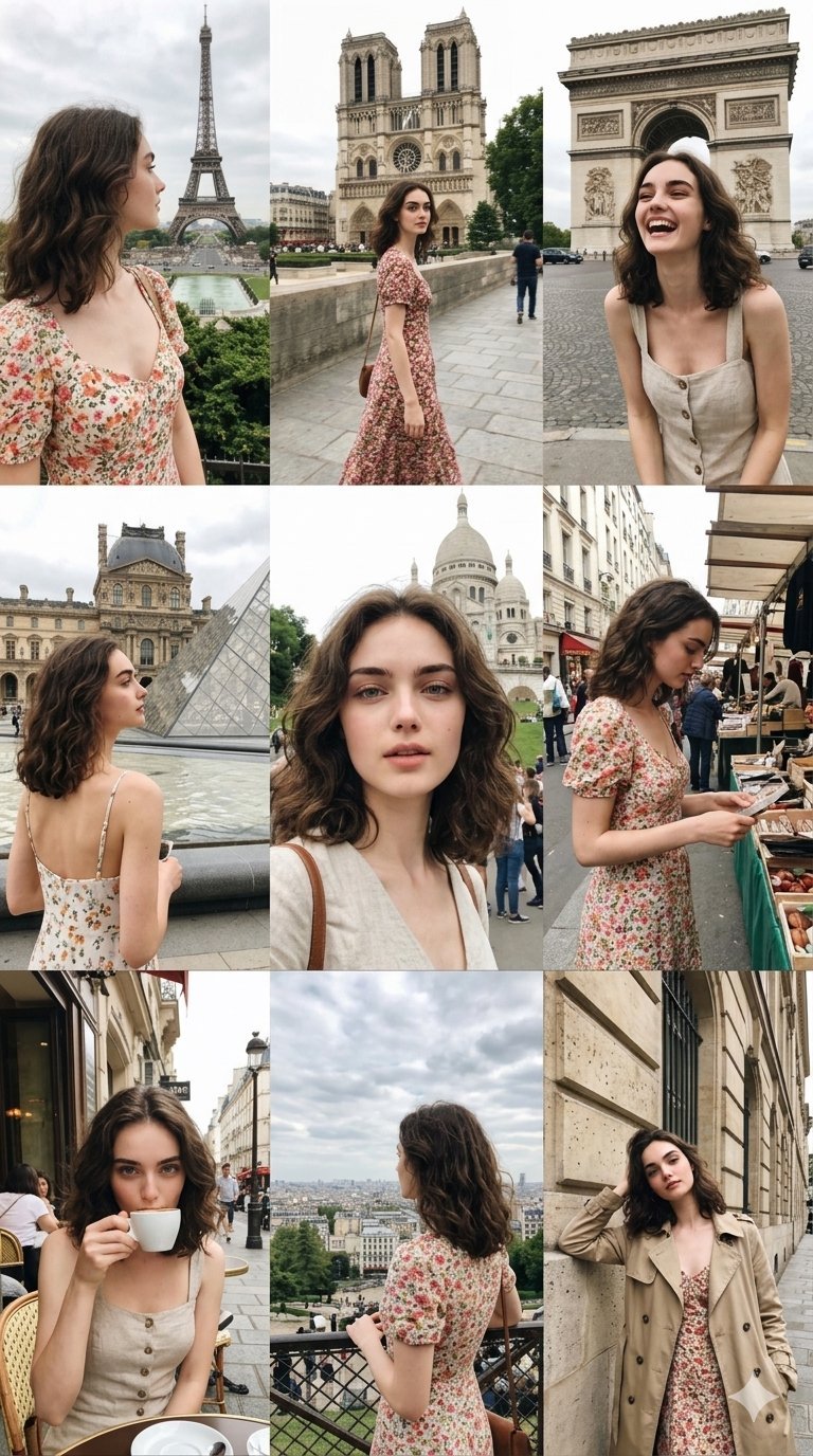 Paris Travel Collage Grid - Face Reference
