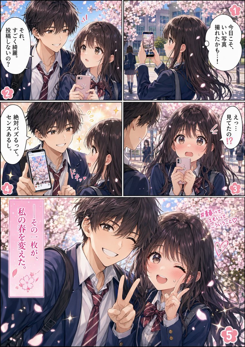 Spring School Romance Manga Page