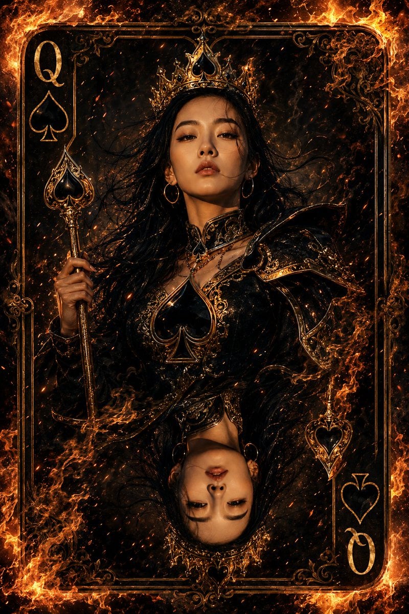 Queen of Spades Fantasy Playing Card