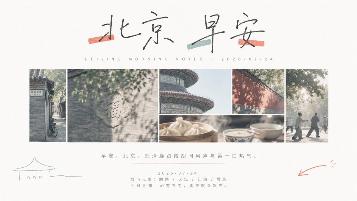 City Aesthetic Morning Poster Collage — AI image template example